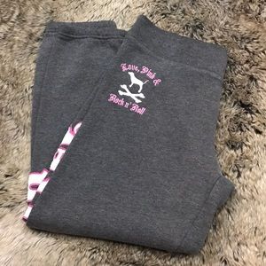 Victoria's Secret Love Pink Gray Sweatpants